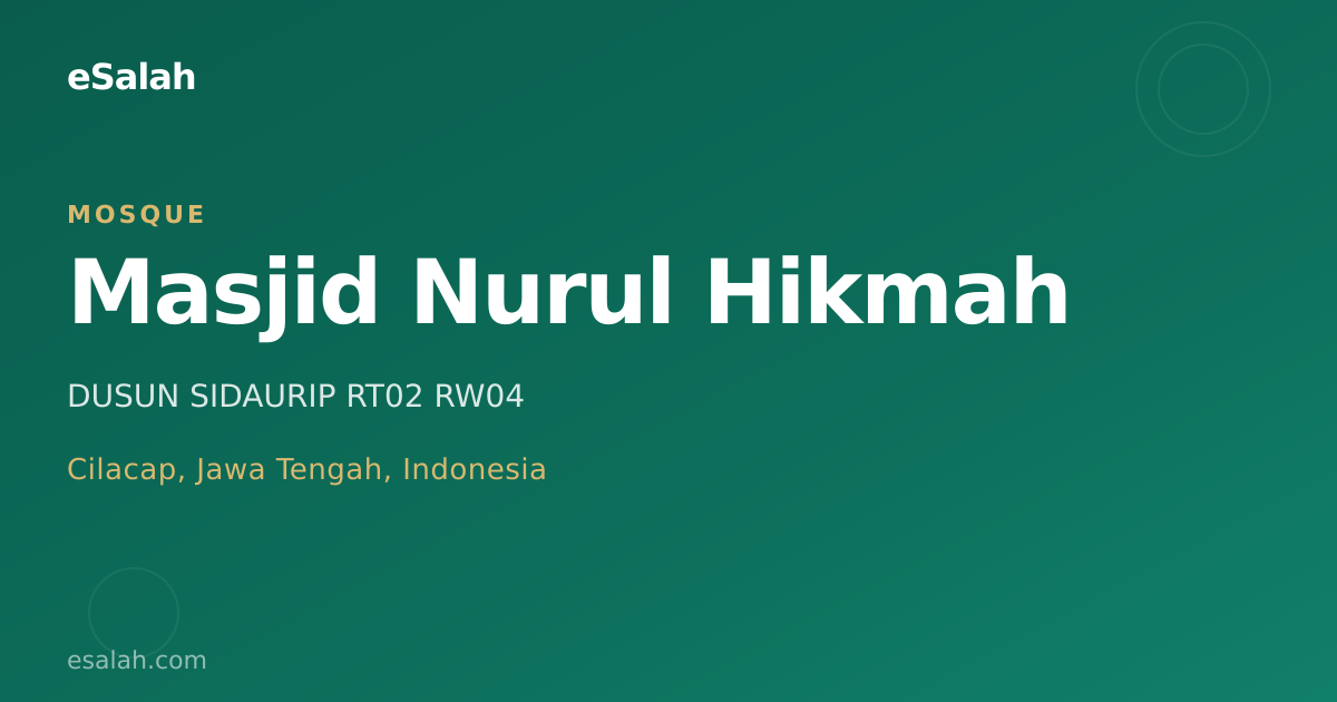 Masjid Nurul Hikmah: The Heartbeat of Cilacap's Community